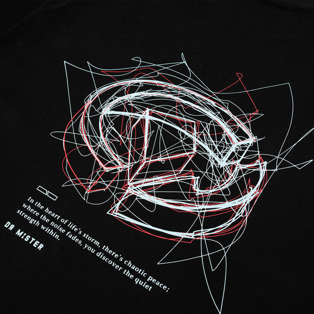 Scribbles Chaotic Peace L-Broad Tee - Black