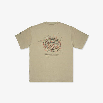 Scribbles Chaotic Peace L-Broad Tee - Dust Olive