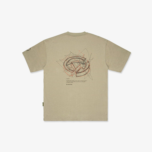 Scribbles Chaotic Peace L-Broad Tee - Dust Olive