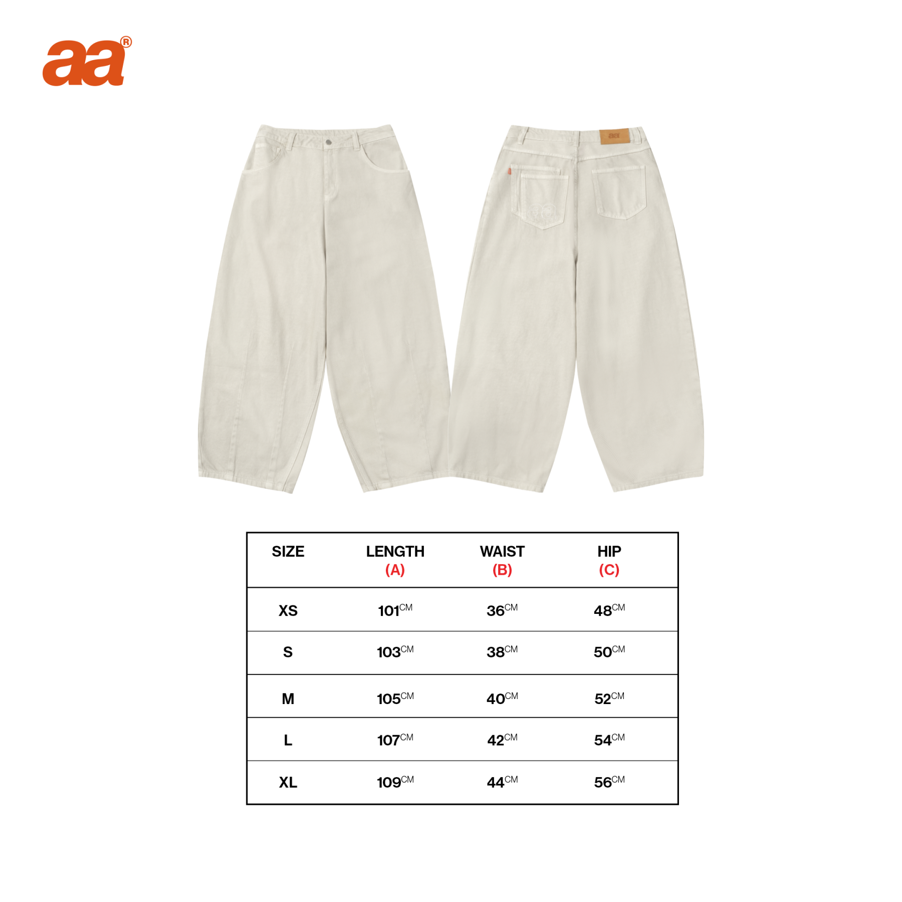 A.A Ecru 5 Pocket Baggy