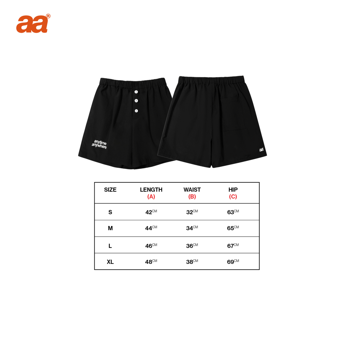 A.A Nylon Button-Fly Short - Black