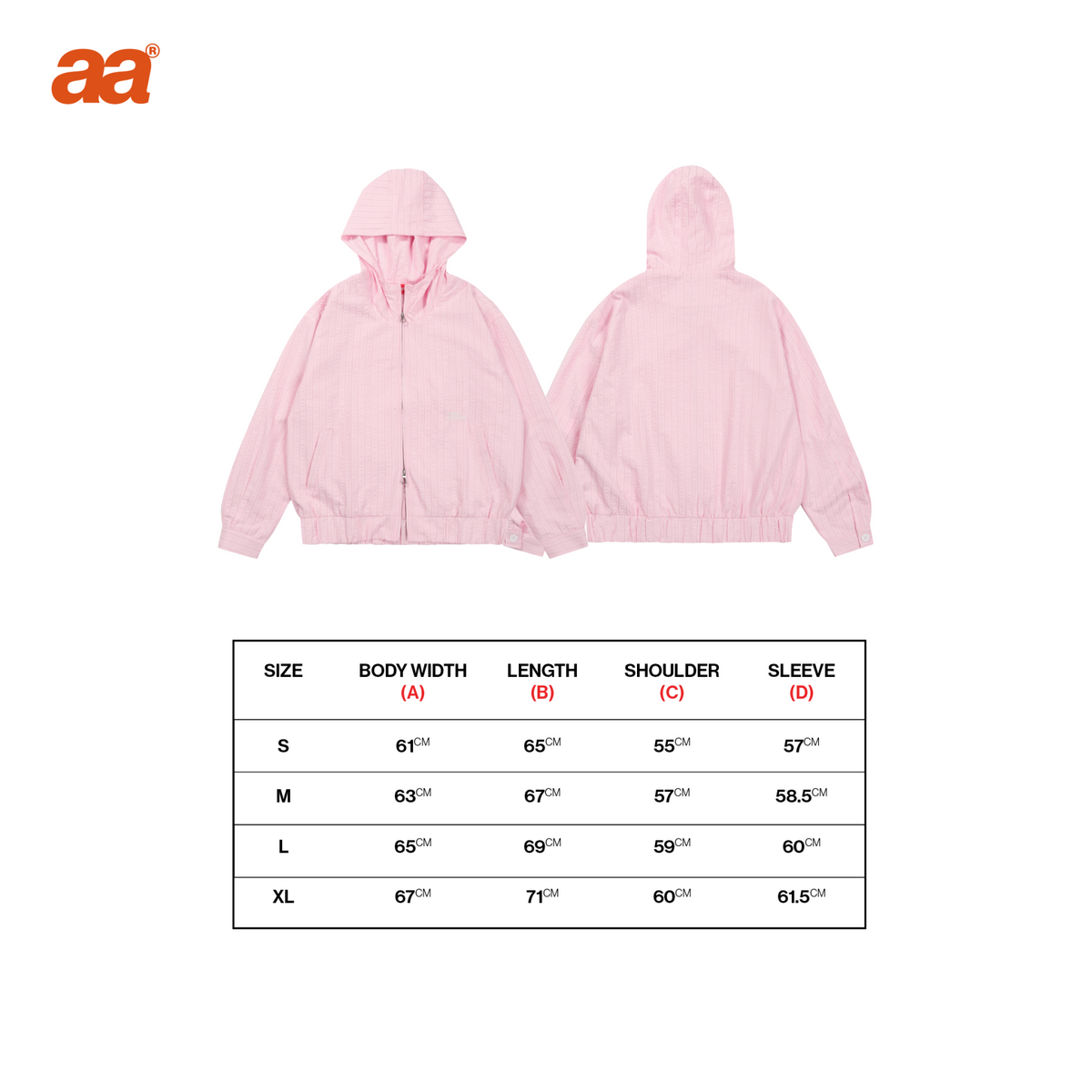 A.A Cloudstripe Hoodie Jacket - Baby Pink