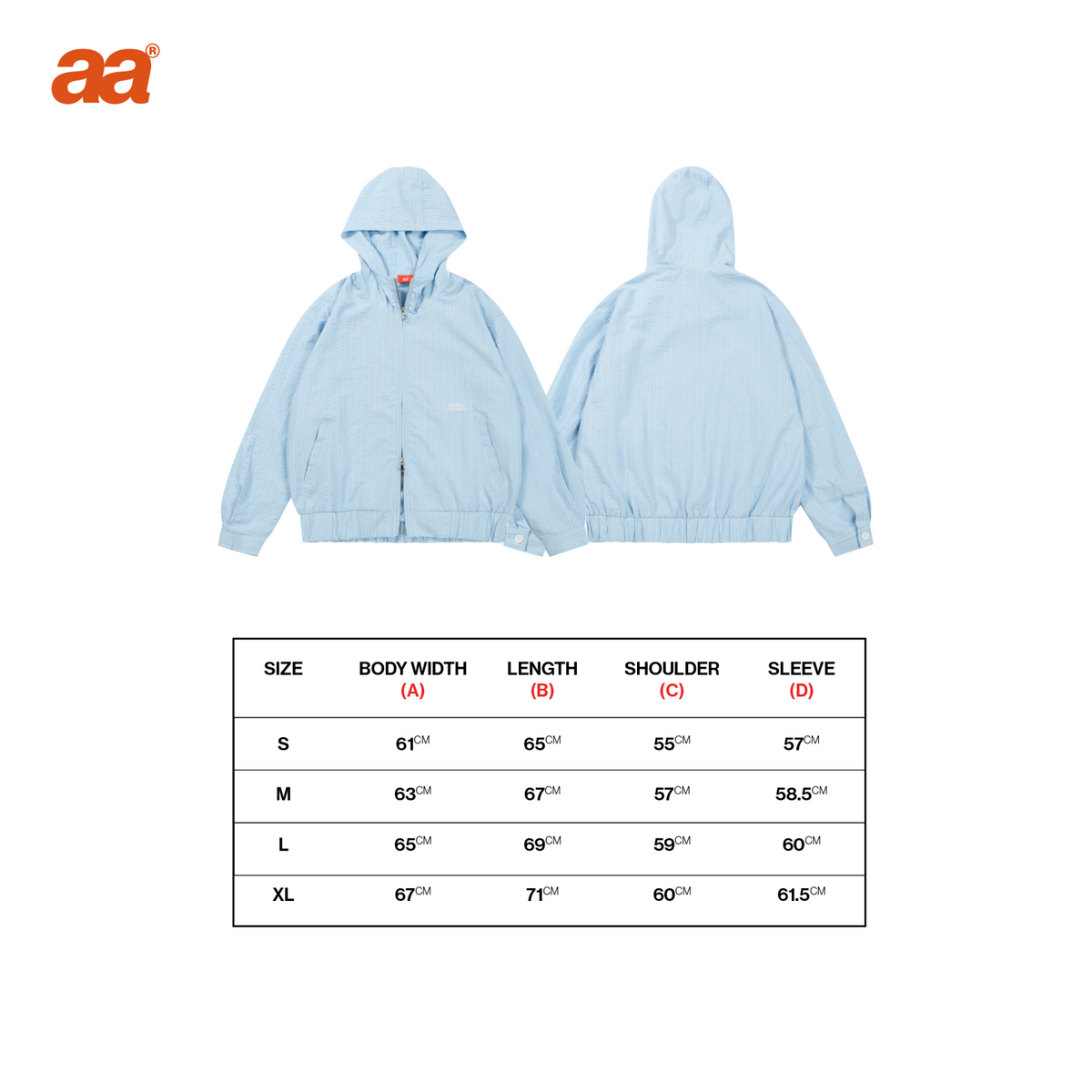 A.A Cloudstripe Hoodie Jacket - Sky Blue