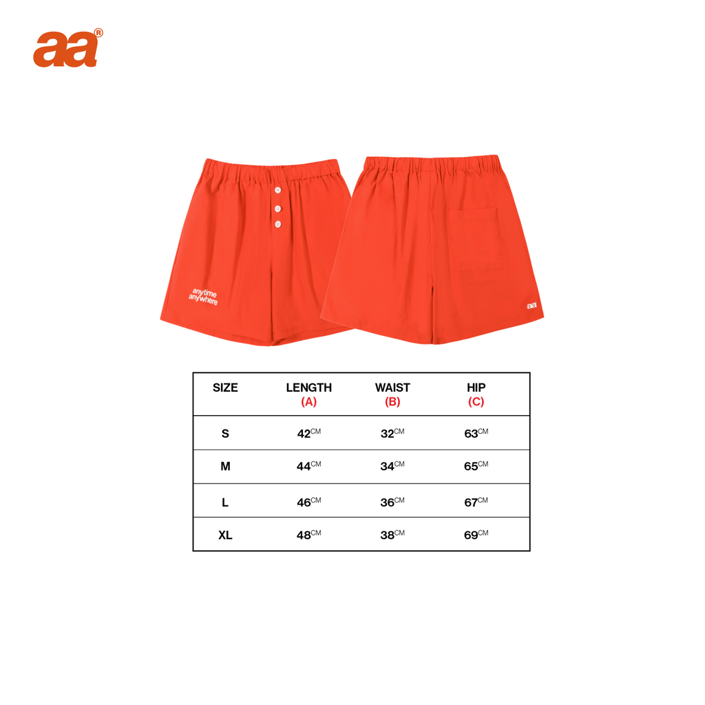A.A Nylon Button-Fly Short - Orange