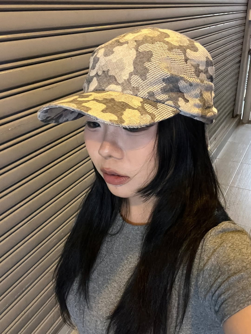 Grey Camo Scarf Hat