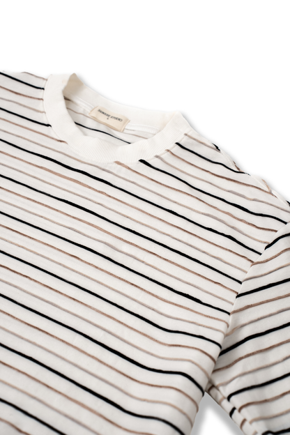 SENSSE STUDIO Striped Crew Neck Tee