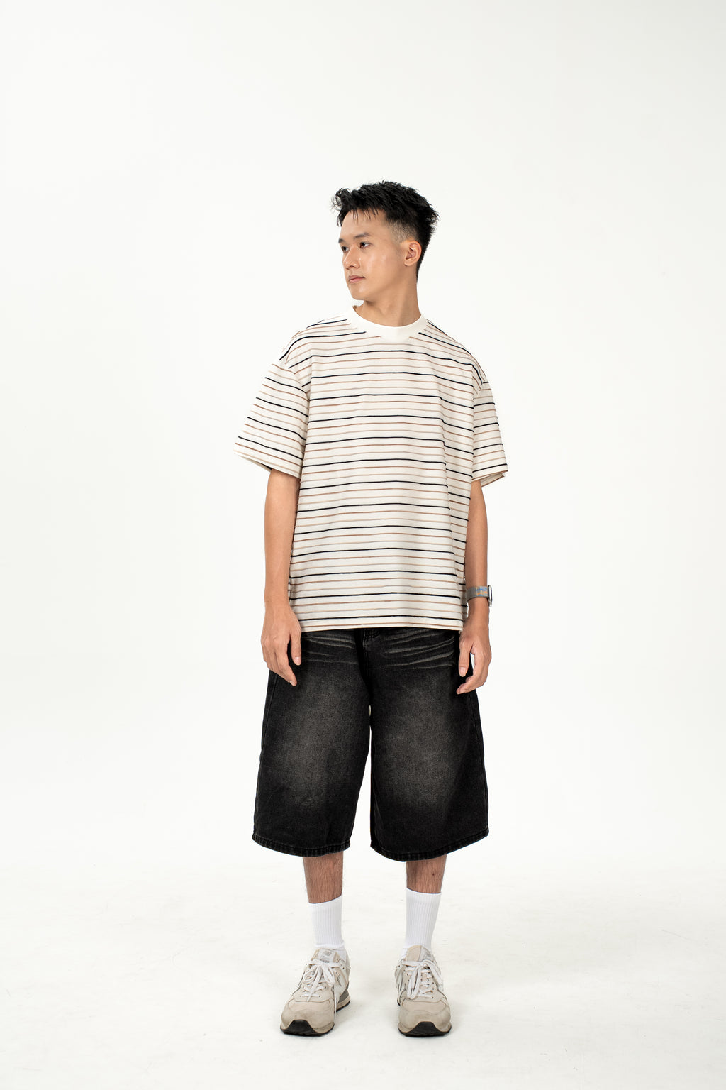 Embroidered Striped Tee