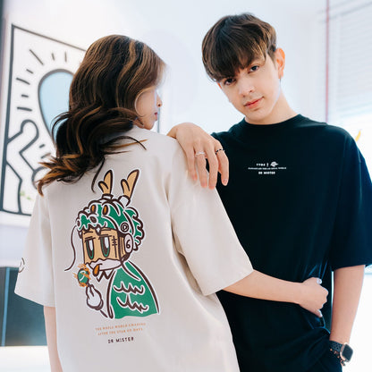 Tyge Dragon Oversized Tee - Beige