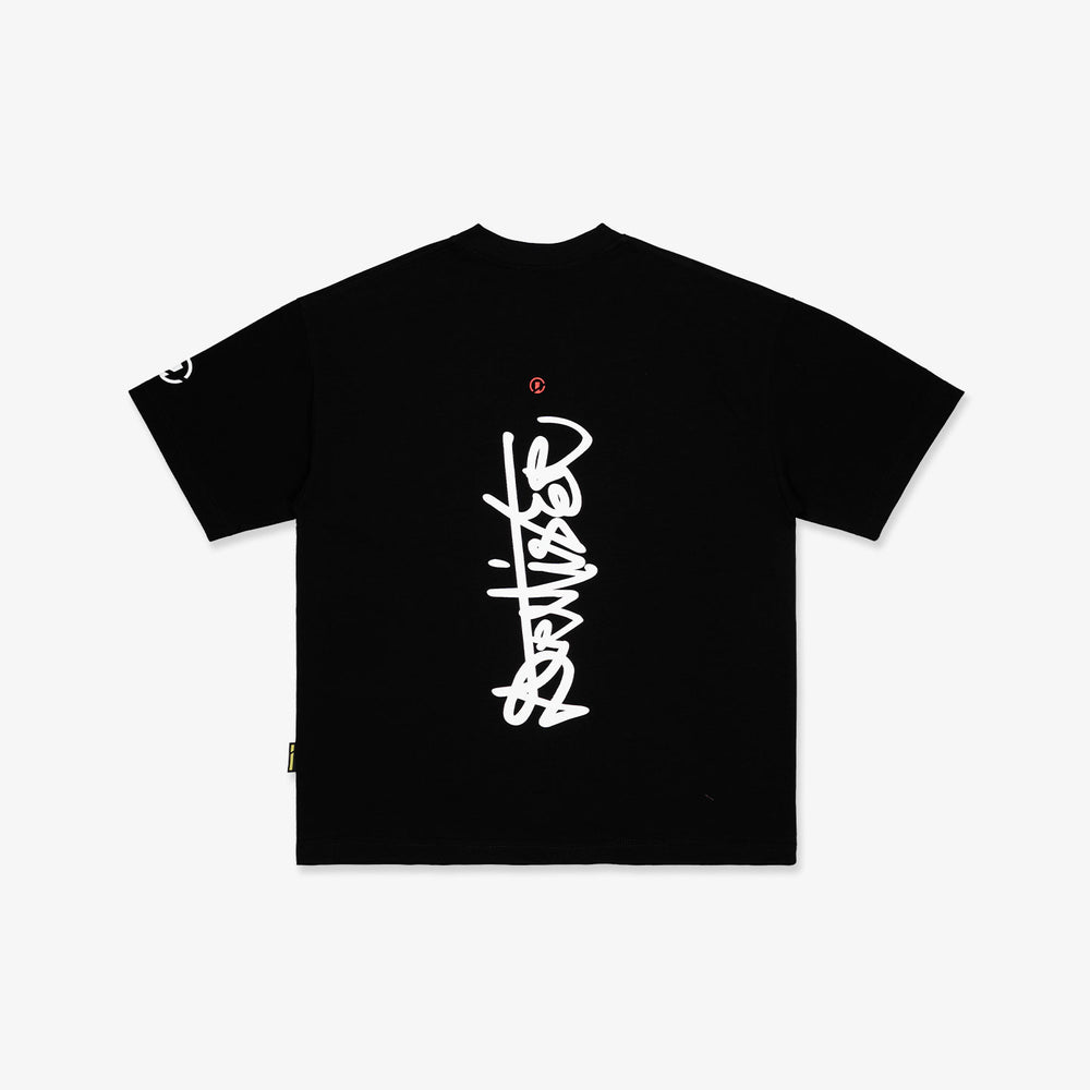 Vertical Signature Logo Tee - Black