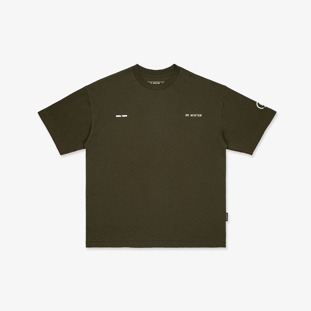 Vertical Signature Logo Tee - Olive Green