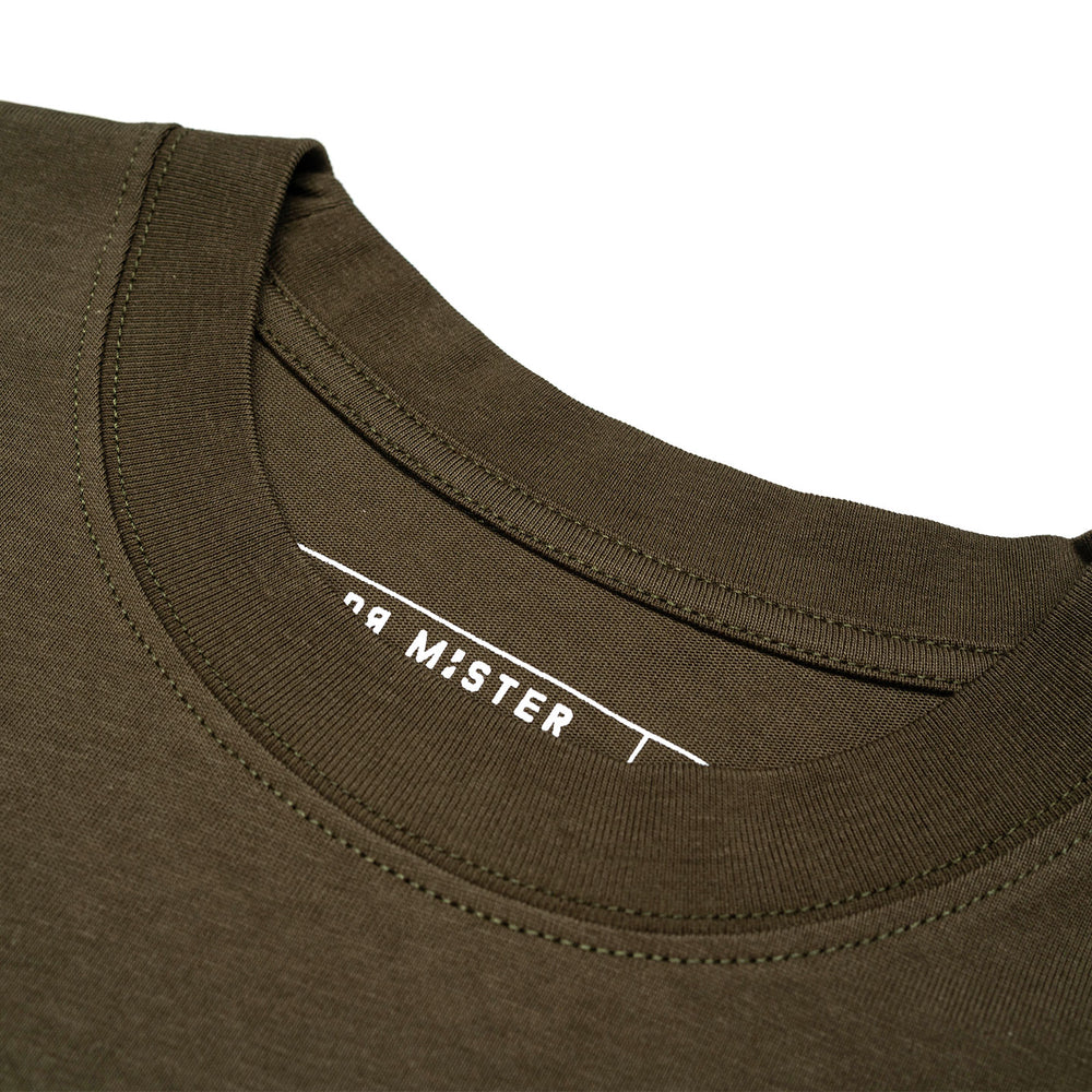Vertical Signature Logo Tee - Olive Green
