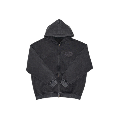 Void : Vintage Washed Zip Hoodie Black