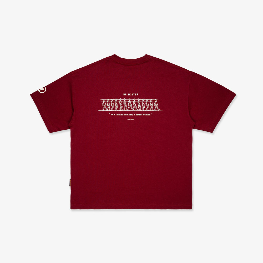 Walking Cycle Tee - Wine Red