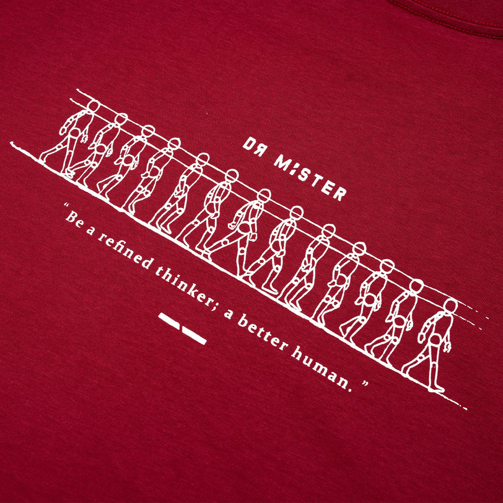 Walking Cycle Tee - Wine Red