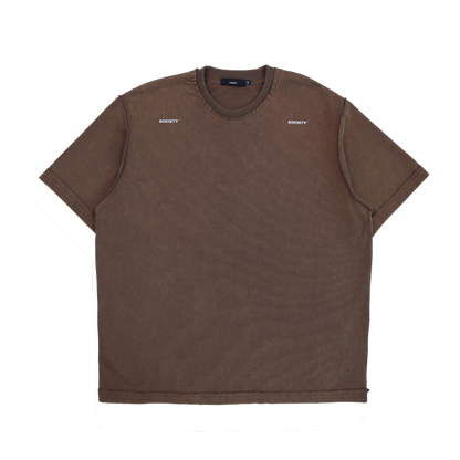 Raw Edge Washed Uniform T-Shirt Warm Brown