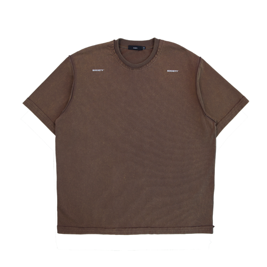 Raw Edge Washed Uniform T-Shirt Warm Brown