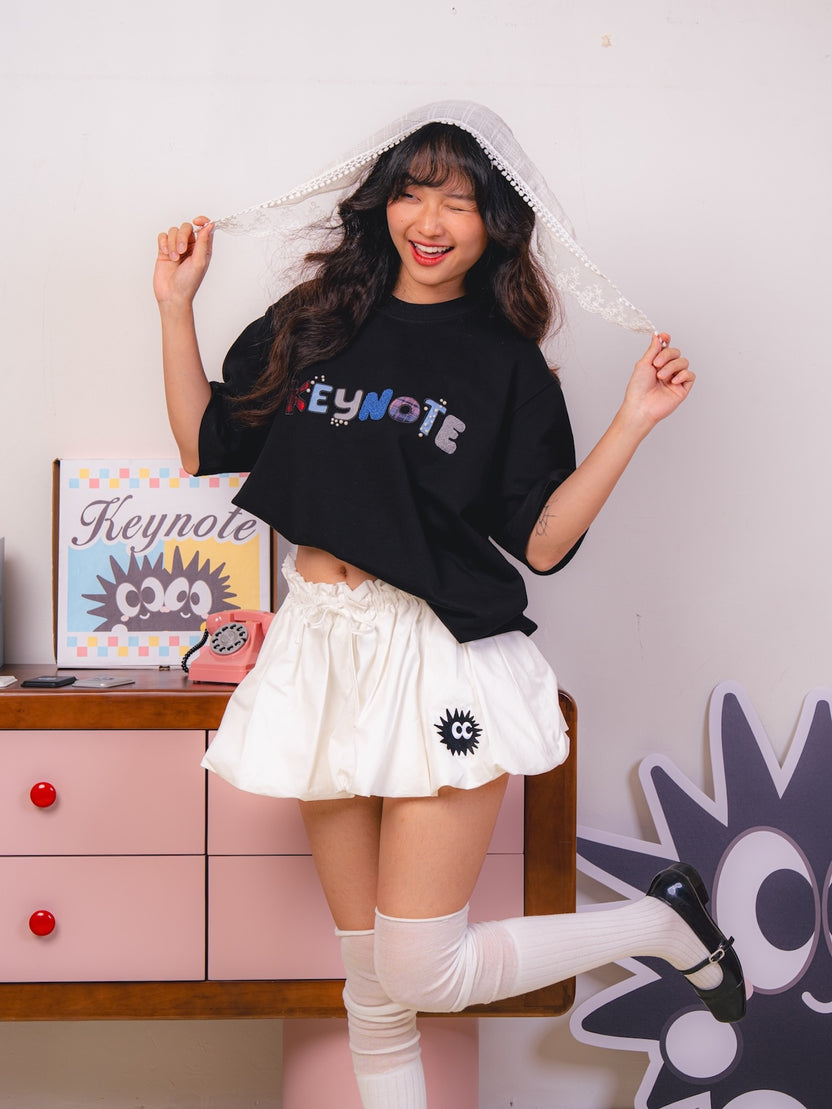 Holiday Patchwork Tee Black