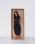 ELASTIC WAIST SKIRT BLACK