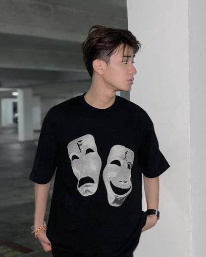 S23 TWO FACE LOGO BLACK TEE