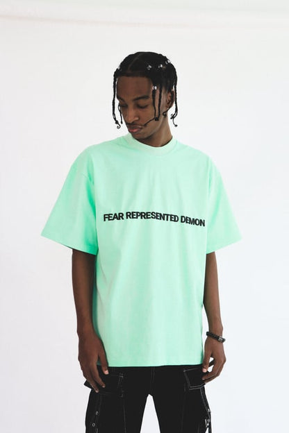 SS24 EMBOSSED LOGO CYAN TEE