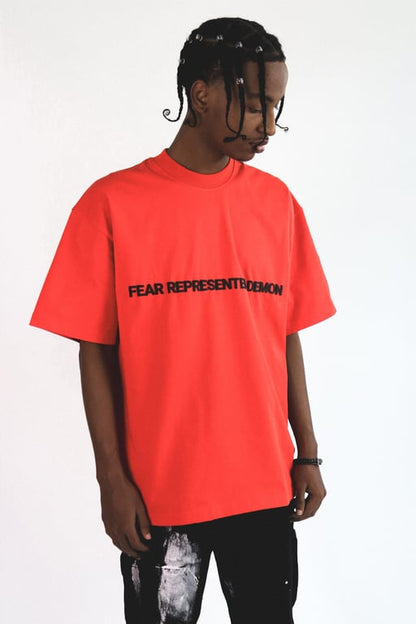 SS24 EMBOSSED LOGO RED TEE