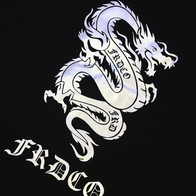 SUN WU LONG 3M REFLECTIVE BLACK TEE