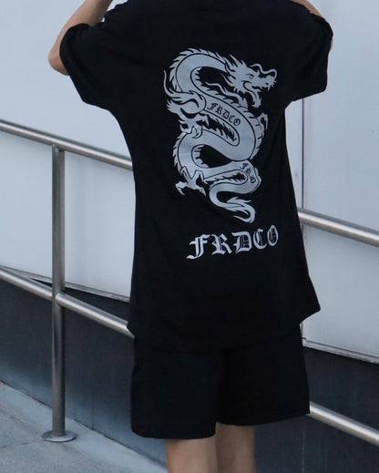 SUN WU LONG 3M REFLECTIVE BLACK TEE