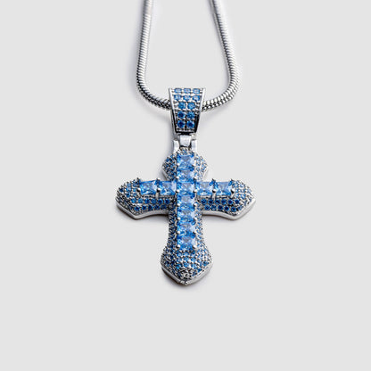 Infinite Cross Necklace Blue